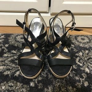 Michael Kors Black Espadrilles Wedge Sandal